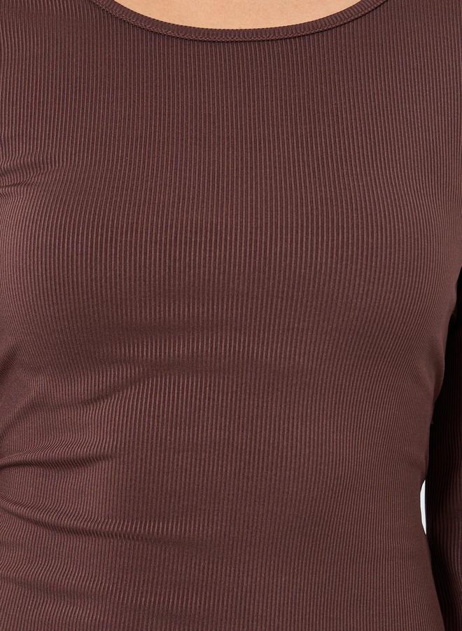 ستايلي فستان طويل ضيق بياقة دائرية - Image 3